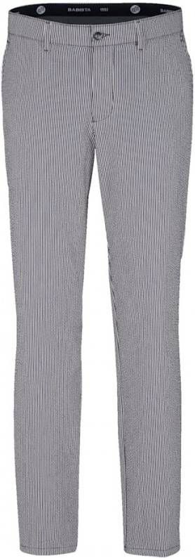 BABISTA Broek van zomers seersucker materiaal Marine/Wit