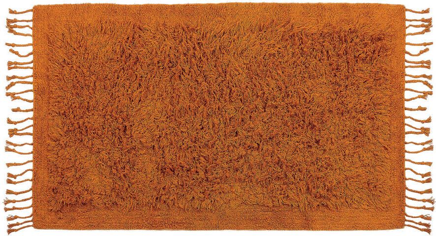 Beliani Bitlis Shaggy oranje katoen