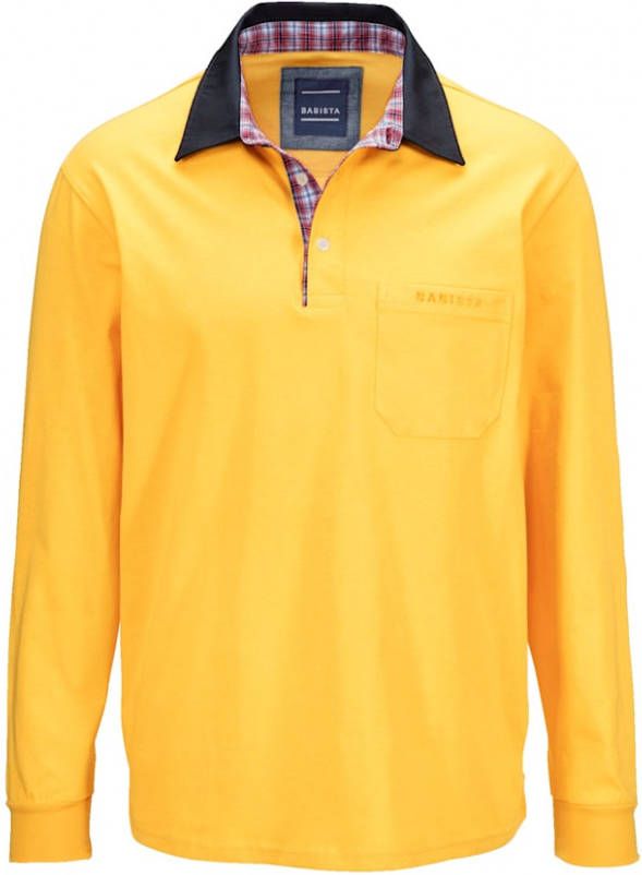 BABISTA Poloshirt met geruit beleg van weefstof aan de kraag Geel
