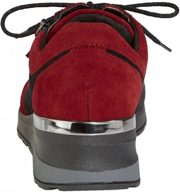 Waldläufer Veterschoen met luchtgepolsterde zool Rood