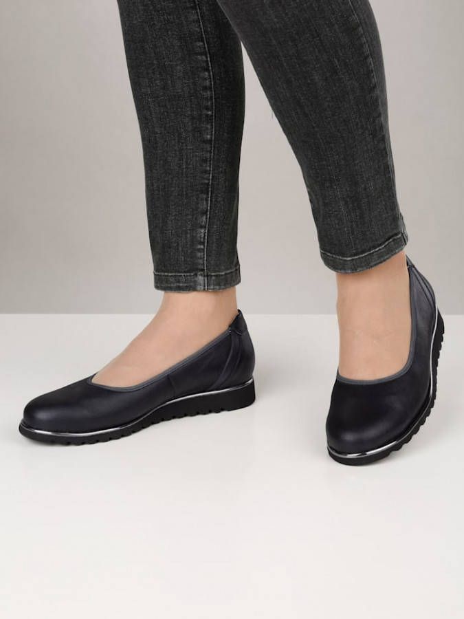 Waldläufer Ballerina met lichte EVA zool Donkerblauw