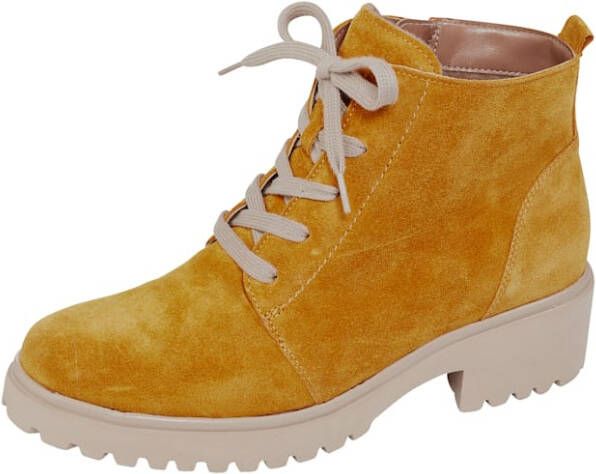 Waldläufer Hoge veterschoen Warme voering van textiel Geel