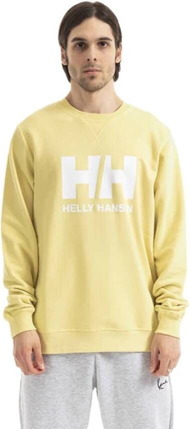 Helly Hansen Mannen & Sweatshirt Logo Crew Sweat 34000 455 , Geel, Heren