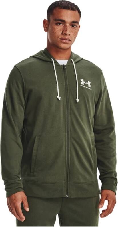 Under Armour Herentop Rival Terry met volledige rits Marine OD Groente/Onyx Wit