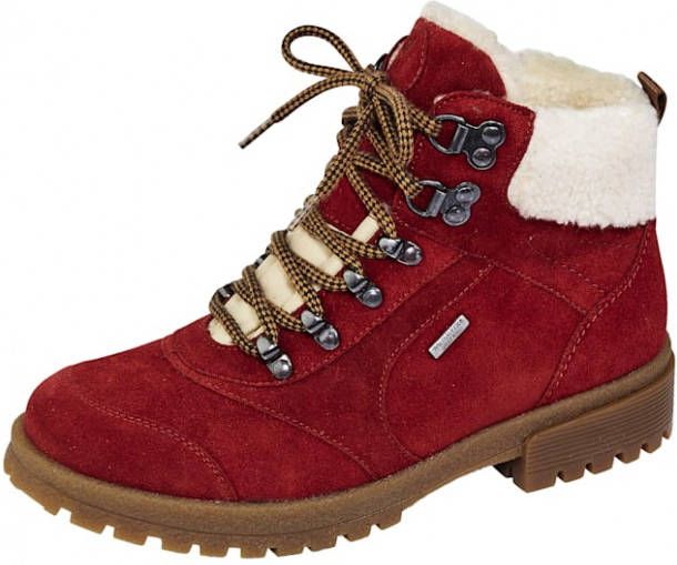 Waldläufer Hoge veterschoen in TEX uitvoering Rood