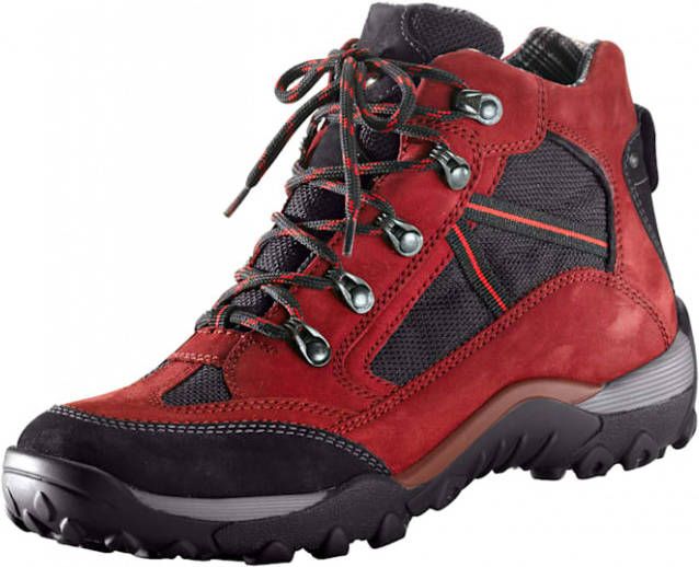 Wandelschoen Waldläufer rood gecombineerd