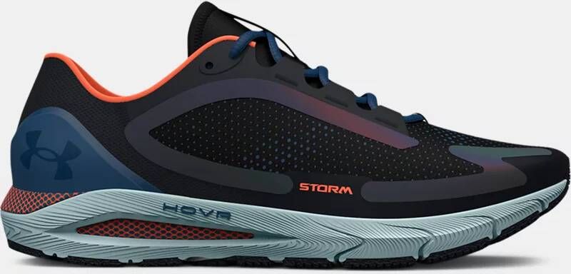 Under Armour Herenhardloopschoenen HOVR™ Sonic 5 Storm Zwart/Petrol Blauw/Panic Oranje 44.5
