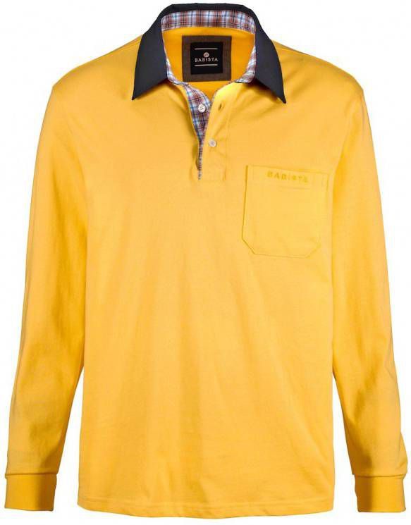 BABISTA Poloshirt met geruit beleg van weefstof aan de kraag Geel