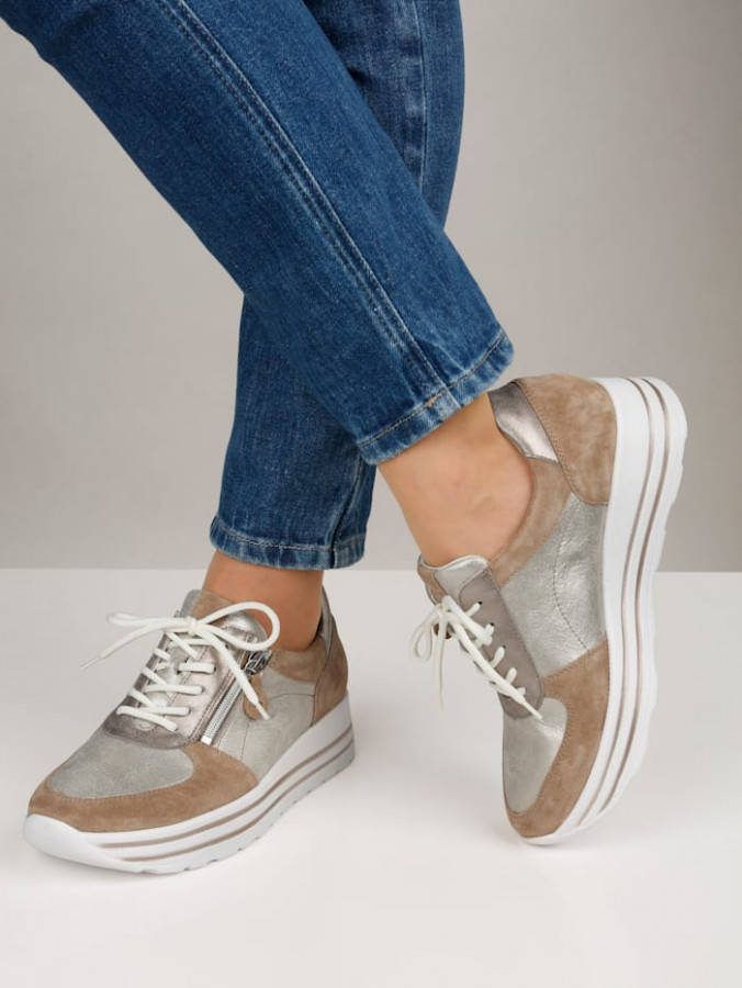 Waldläufer Veterschoen in fris design Taupe